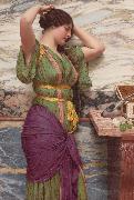 John William Godward A Fair Reflection oil painting reproduction